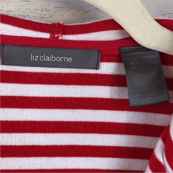 Liz Claiborne Stripes Hooded Sweater Cardigan - Picture 6 of 7
